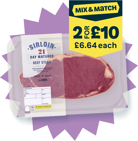 Mix & Match 2 for £10 sirloin steak