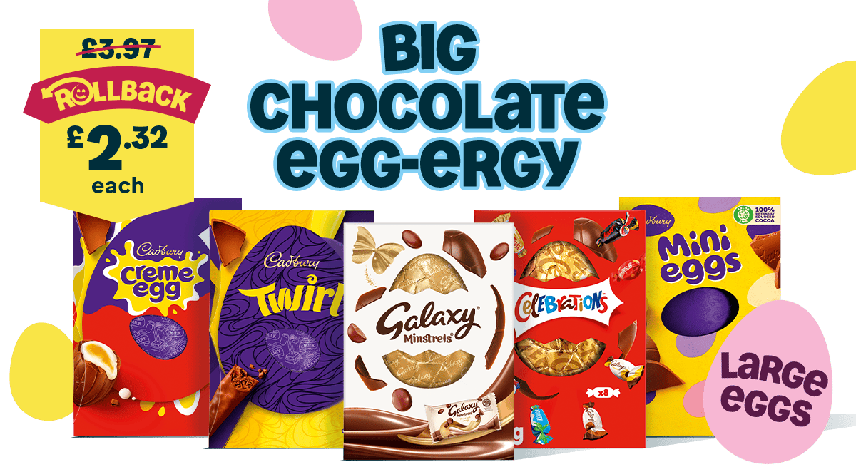 Big Chocolate Egg-ergy - Large eggs now on Rollback!