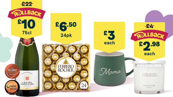 From award-winning wines, chocolates and self-care, check out Mother's Day products at Asda and George