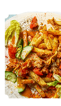 Vibrant and tasty chicken wraps, Old El Pasp tortillas 2 for £3, McCain chips 2.1kg £4 no on Rollback